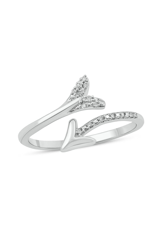 1/20 Ct Natural Diamonds Arrow Pave Fashion Rings | Vermeil Plated 925 Sterling Silver Rings | Anniversery | Bridesmaid Bands | Silver Jewelry for Her | Graduation Jewelry
