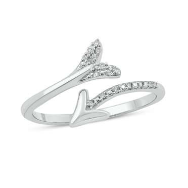 Cali Trove 1/20 Ct Natural Diamonds Arrow Pave Fashion Rings | Vermeil Plated 925 Sterling Silver Rings | Anniversery | Bridesmaid Bands | Silver Jewelry for Her | Graduation Jewelry