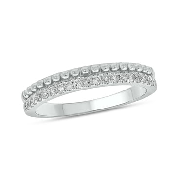 Cali Trove 1/6 Ct Natural Diamonds Stackable Band in 925 Sterling Silver and Vermeil Plating | Stacking Wedding Rings | Minimal Jewelry | Anniversery Gifts | Thoughtful Gifts for Her