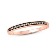 Cali Trove 10kt Rose Gold 1/10ct TDW Round Champagne Diamond Anniversary Band Ring