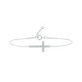 thumbnail image 1 of Cali Trove 14KT White Gold Cross Bracelet | 1/20 Ct Natural Diamond Bracelet for Women, 1 of 7