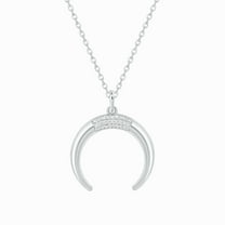 Cali Trove Crescent Moon Pendant Necklace 1/20 Carat Natural Diamonds in 925 Sterling Silver Celestial Jewelry Whimsical Jewelry Gift for Women Dainty Pendants for Women