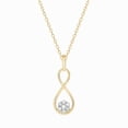 thumbnail image 1 of Cali Trove Diamond Floral Infinity Pendant Necklace 1/10 Ct in 10KT Solid Yellow Gold Fine Jewelry Gift, 1 of 7