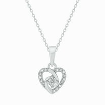 Cali Trove Diamond Heart Necklace for Women 1/20 Ct Natural Diamonds 925 Sterling Silver Dainty Gift