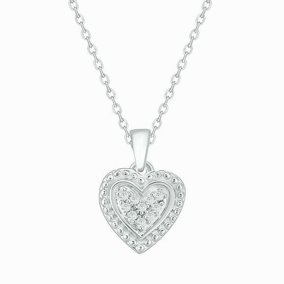 Cali Trove Diamond Heart Pendant Necklace 1/20 Ct Natural Diamonds 925 Sterling Silver Dainty Gift for Women