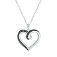 thumbnail image 1 of Cali Trove Diamond Heart Pendant Necklace 1/4 Ct Black & White Natural Diamonds in Sterling Silver, 1 of 7