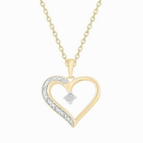 Cali Trove Diamond Heart Pendant Necklace 1/20 Ct in Yellow Gold Vermeil on Sterling Silver