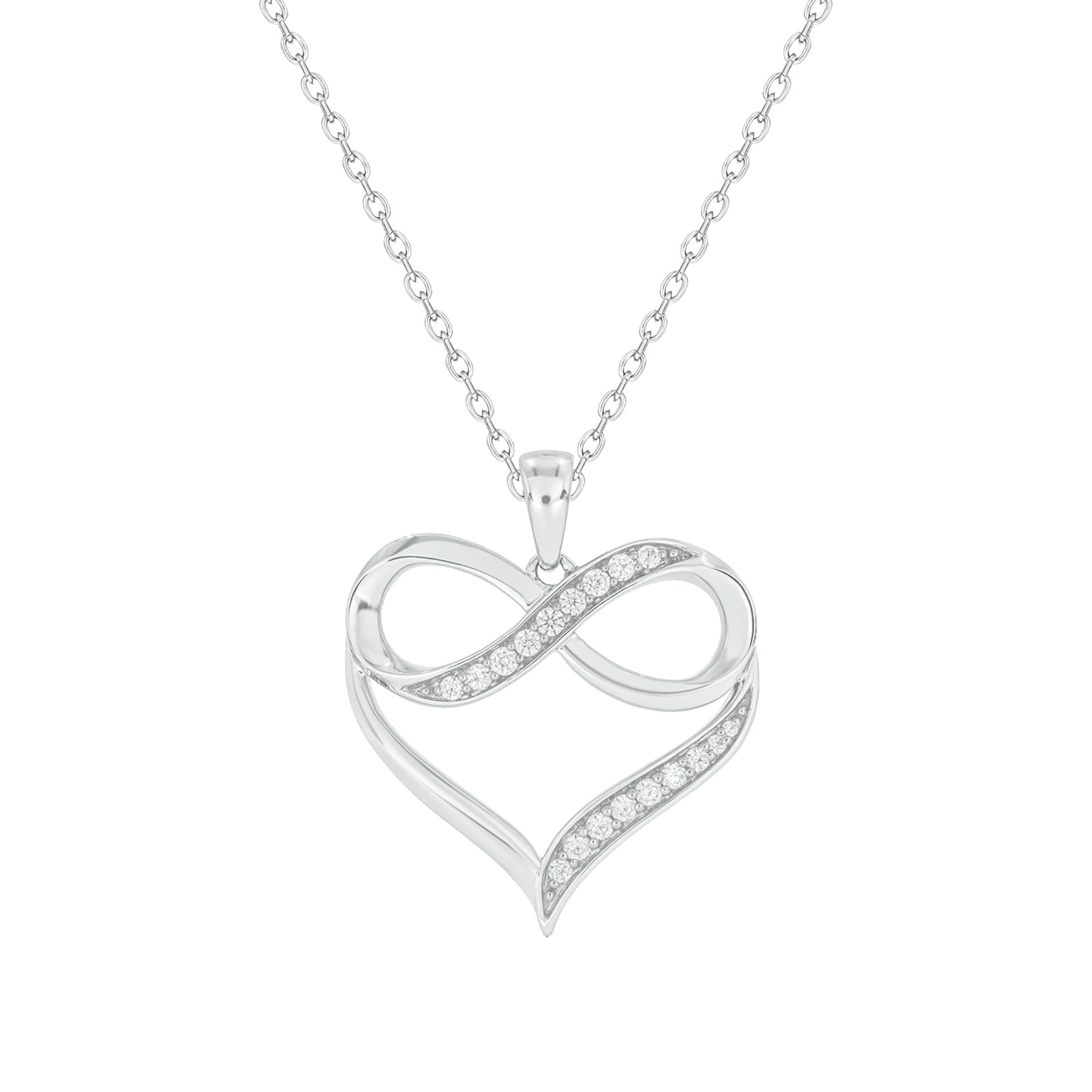 Cali Trove Diamond Infinity Heart Necklace 1/4 Ct Champagne Diamonds ...