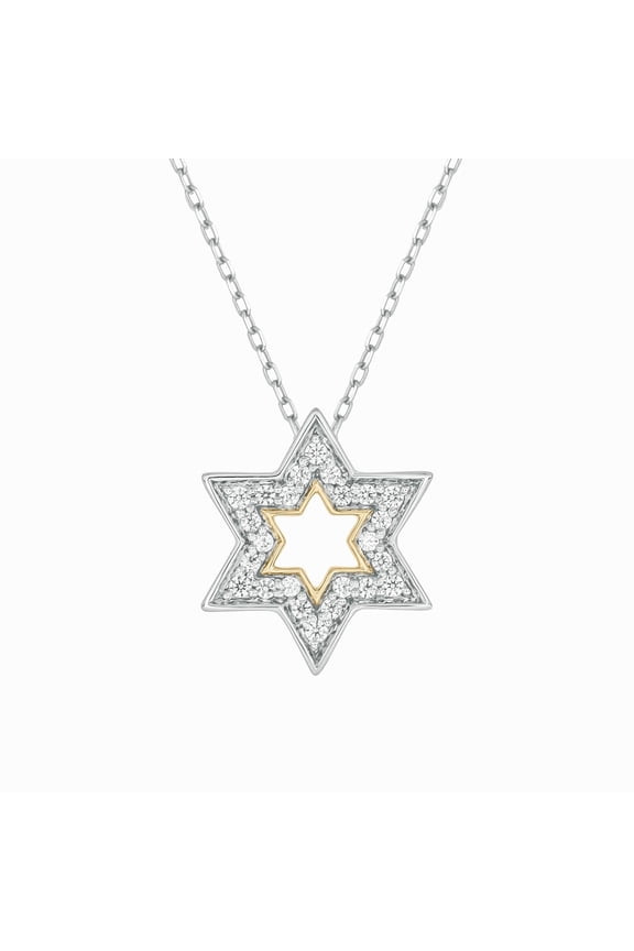 Diamond Star of David Pendant Necklace 1/10 Ct Natural Diamonds Spiritual Jewelry