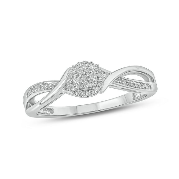 Cali Trove Sterling Silver 1/10 Ct Round White Diamond Cluster Promise Ring for Women