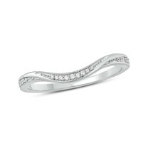 Cali Trove Sterling Silver 1/20 Ct Round White Diamond Anniversary Band Ring