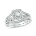 thumbnail image 1 of Cali Trove Sterling Silver 1/5ct TDW Round White Diamond 2 Piece Bridal Ring Set, 1 of 8