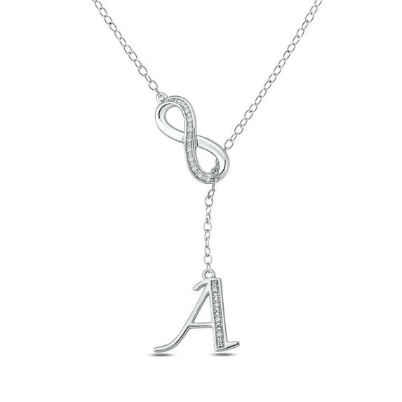 Cali Trove Sterling Silver Diamond Accent "A" Alphabet Fashion Necklace Pendant for women