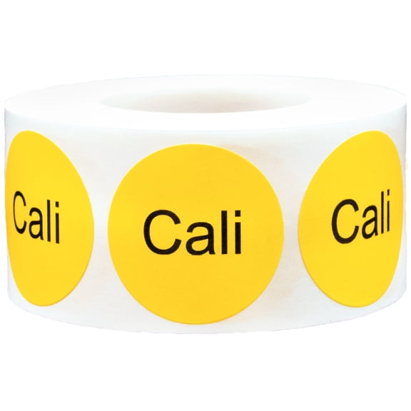 Cali Yellow Deli Labels | 1 Inch Round - 500 Pack