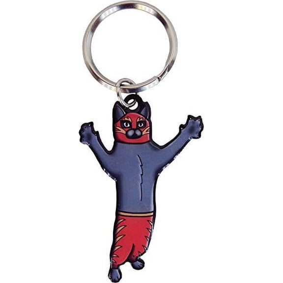 Cali's, Pretty In Ink Gato Luchador, Officially Licensed Artwork - Metal Keychain