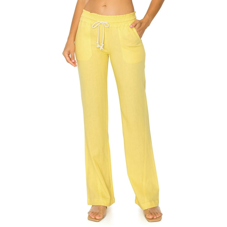 https://i5.walmartimages.com/seo/Cali1850-Women-s-Casual-Linen-Pants-32-Inseam-Oceanside-Drawstring-Smocked-Waist-Lounge-Beach-Trousers-with-Pockets-7024Z-LNN-Yellow-Cream-M_4487f7eb-3c62-4d74-9259-6fdcf987dc2b.5faacdfedec25fcb65ddea9a7020e592.jpeg?odnHeight=768&odnWidth=768&odnBg=FFFFFF