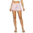 thumbnail image 1 of Cali1850 Women's Casual Linen Shorts - Drawstring Smocked Waist Oceanside Lounge Beach Printed Pants with Pockets, 1 of 4