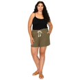 thumbnail image 1 of Cali1850 Women's Casual Linen Shorts - Drawstring Smocked Waist Oceanside Lounge Beach Printed Pants with Pockets, 1 of 4