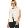 thumbnail image 1 of Cali1850 Women's Casual Sleeveless Crop Denim Vest Button Down Jacket Frayed Hem Jean Waistcoat, 1 of 3