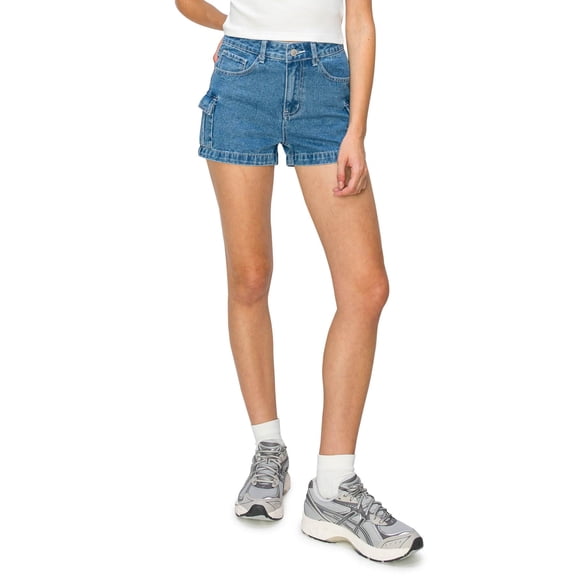 Cali1850 Women's Comfortable High Rise Contrast Stitch Cargo Shorts With Pockets And Belt Loops