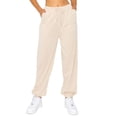 thumbnail image 1 of Cali1850 Women's Embroidery Jogger Sweatpants Baby French Terry Drawstring Elastic Waistband Casual Soft Comfy Pants with Pockets, 1 of 4