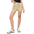 thumbnail image 1 of Cali1850 Women's Low Rise Cargo Stretch Fitted Shorts with Pockets and Buttons, 1 of 7