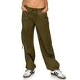 thumbnail image 1 of Cali1850 Women’s Parachute Cargo Pants Low Rise Baggy Fit Wide Leg Multi Pockets Casual Streetwear Trousers, 1 of 7