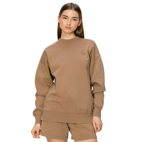 Cali1850 Women's Premium Cloud Fleece Sweatshirt Long Sleeve Crewneck Pullover Casual Soft Cozy Top