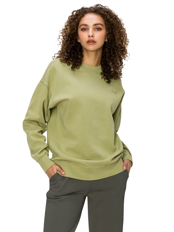Women's Premium Cloud Fleece Sweatshirt Long Sleeve Crewneck Pullover Casual Soft Cozy Top