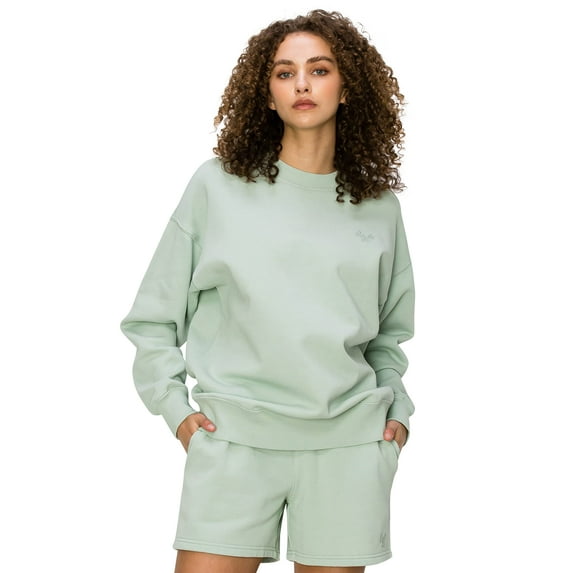 Cali1850 Women's Premium Cloud Fleece Sweatshirt Long Sleeve Crewneck Pullover Casual Soft Cozy Top