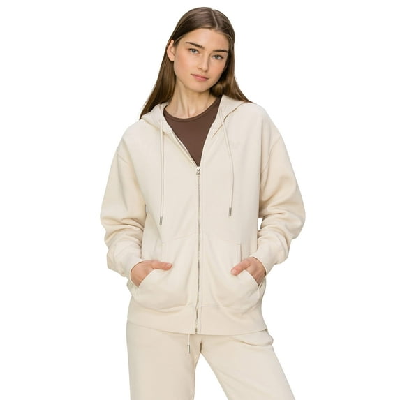 Cali1850 Women's Premium Cloud Fleece Zip-up Hoodie Long Sleeve Full Zip Hooded Jacket Casual Soft Cozy Top