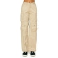 thumbnail image 1 of Cali1850 Women’s Twill Cargo Pants Low Rise Wide Leg 10 Multi Pockets Stretch Casual Streetwear Trousers, 1 of 5