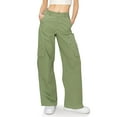 thumbnail image 1 of Cali1850 Women’s Wide Leg Cargo Pants Low Rise Twill Fabric Casual Multi Pockets Trousers, 1 of 6