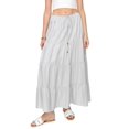 thumbnail image 1 of Cali1850 Women's XS~XL Lined Tiered Elastic Waist Linen Flare Maxi Skirt, 1 of 7