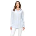 thumbnail image 1 of Cali1850 Women's XS~XL Long Sleeve Linen Like Relaxed Loose Fit Button Down Basic Shirt, 1 of 7