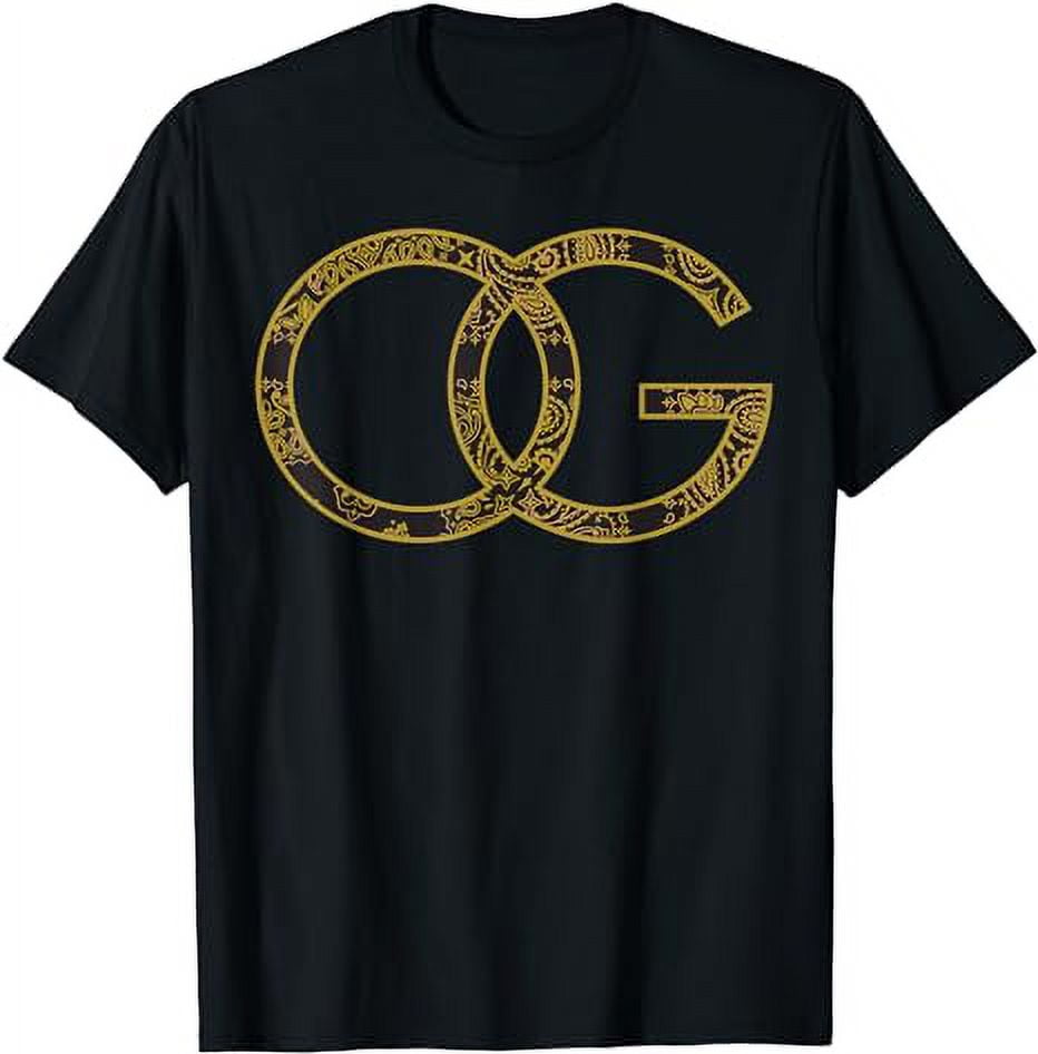 CaliDesign Gold OG Tshirt Original Gangster Bandana Print
