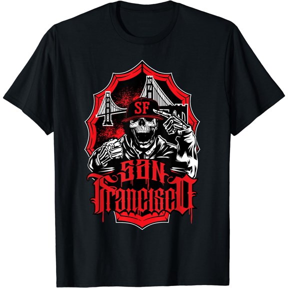 CaliDesign San Francisco dia de los muertos Sugar Skull T-Shirt, Unisex T-Shirt