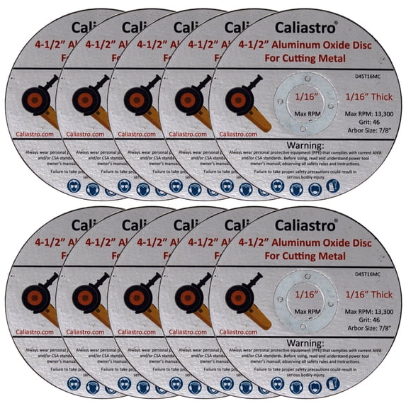 Caliastro 4-1/2 Inch Cut Off Wheel Discs for Cutting Metal with Angle Grinder - 10 Pack
