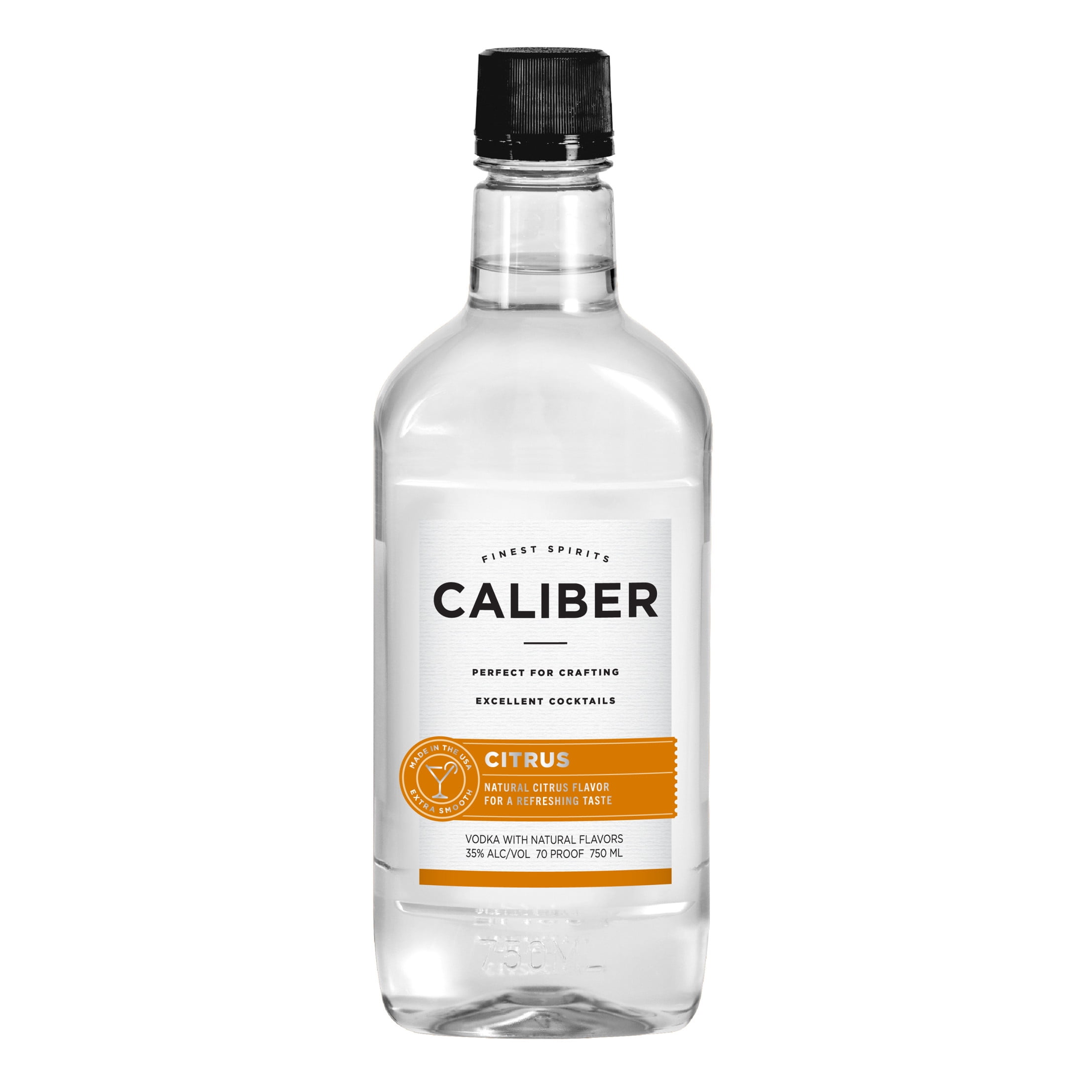 Caliber Citrus Vodka, 750ml Traveler Bottle of Vodka, 70 Proof