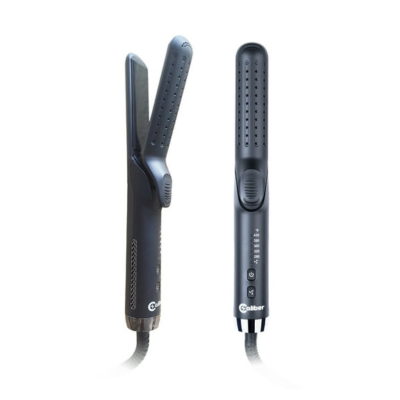 Caliber Pro Cool Breeze 2 in 1 Flat Iron - Air Flow Hair Styling Professional Grade Hair Curling Tools with 15 Seconds Heat Up Metal Plate - Long Lasting Hair Curls and Hair Waves Hair Curling Tool