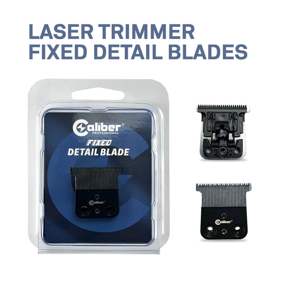 Caliber Pro Laser Detail DLC Fixed Blades Set, Dual DLC Detail Blade for Laser and Laser+ Trimmer