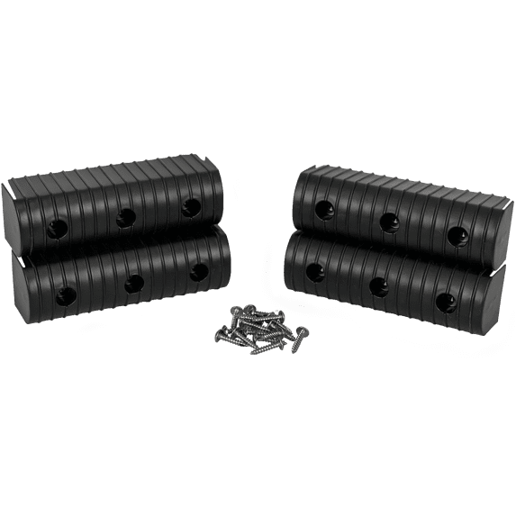 Caliber BunkWrap End Cap 2x6" Black Accessory Kit w/Stainless Steel Hardware *4-Pack