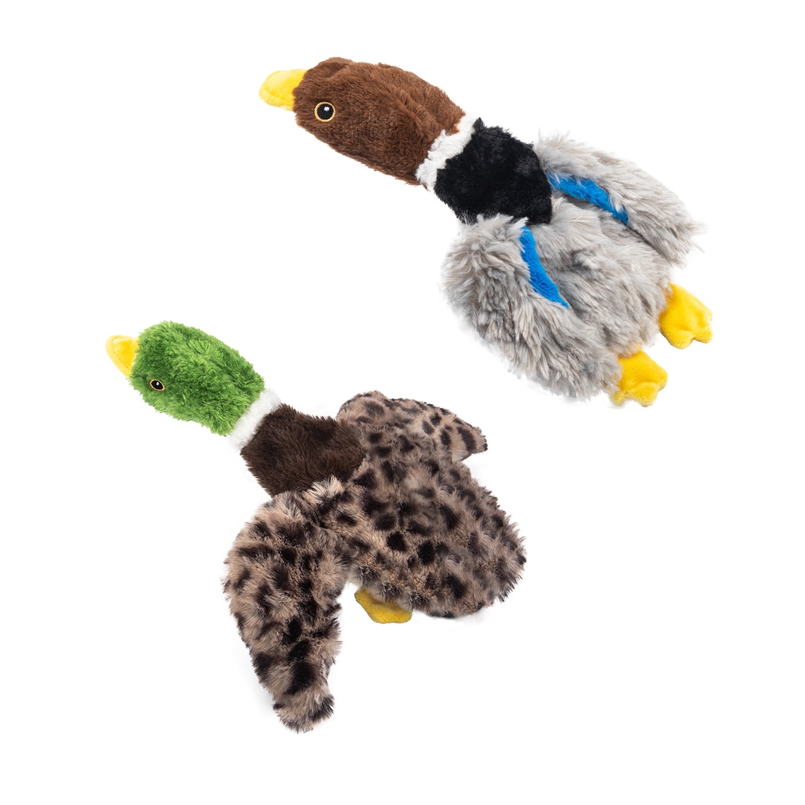 Calibonbon Dog Squeaky Toy Set  2-Pack Durable Plush Chicken, Pheasant, Goose for Small and Medium Dogs  Soft Bird Chew Toys with Crinkle Sound for Puppy Play, Interactive Training