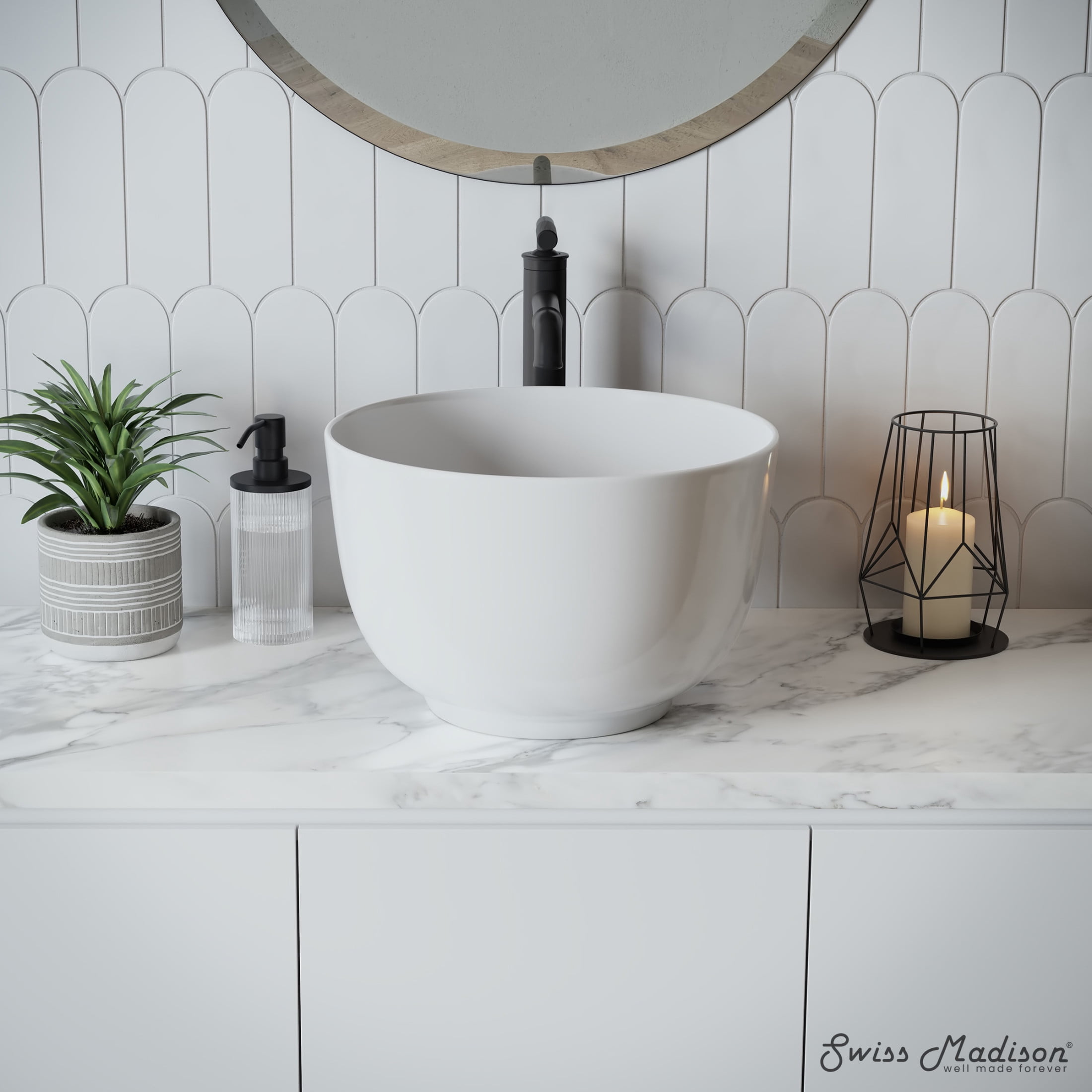 Calice 15'' Vessel Sink in White