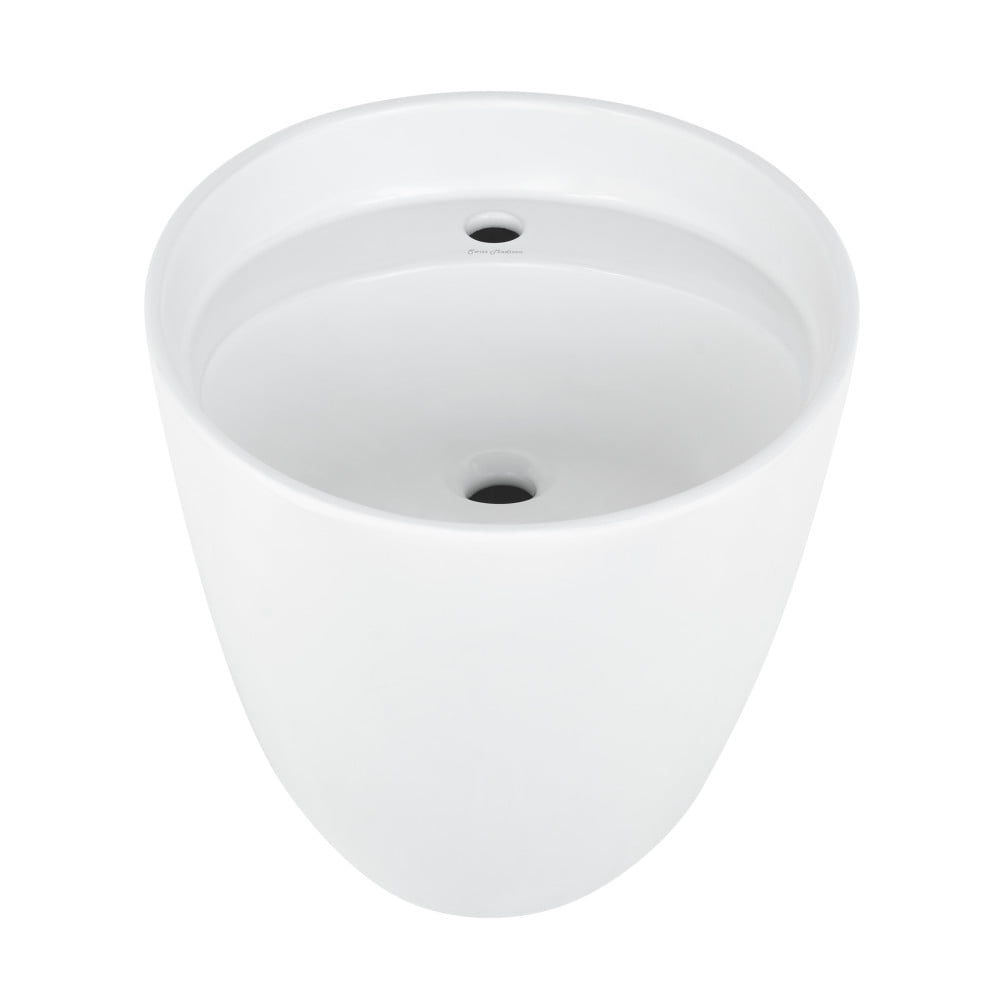Calice 18" White Ceramic Wall-Mount Bathroom Sink