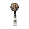 thumbnail image 1 of Calico Cat French Bohemian Art Retractable Reel ID Badge Key Card Name Tag Holder with Clip, 1 of 7
