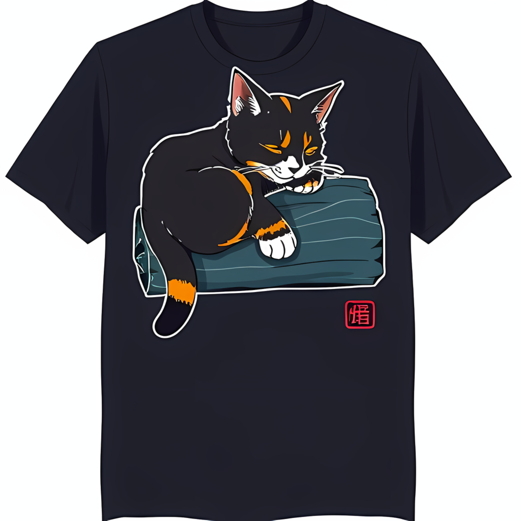 Cat Nap Sleeping Cat T-Shirt - Gary Patterson Design, Unisex Cotton Tee