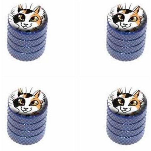 Calico Cat Pet Tire Rim Wheel Aluminum Valve Stem Caps, Multiple Colors