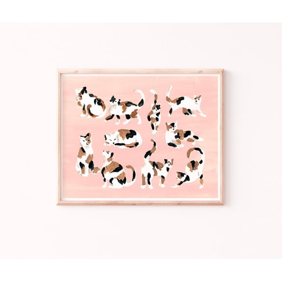 Calico Cat Poster - Matte White Paper Home Decor Wall Art, Unframed Poster Size 8x12 F03.1.21l297