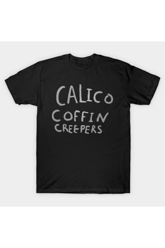 Calico Coffin Creepers Funny Cat Halloween Retro Goth Aesthetic Feline G4184 T-Shirt, for men and women, Up to Size 5XL